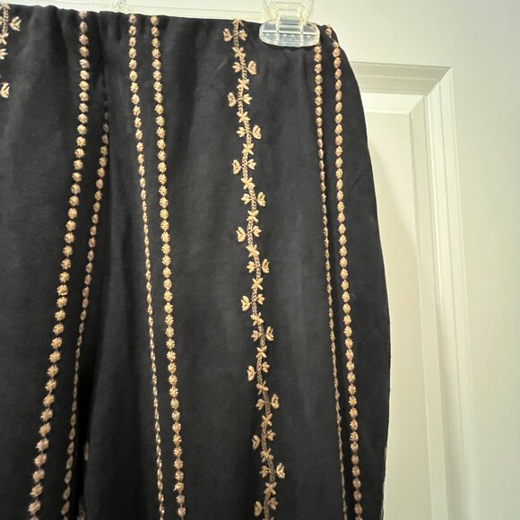 Altar’d State Gold & Black Velvet Wide Leg Pants Size Small - Picture 2 of 5